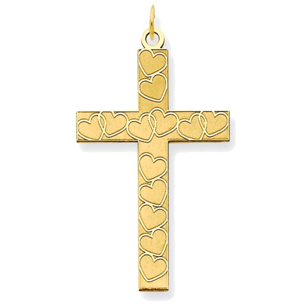 14K Yellow Gold Laser-Designed Cross Pendant Necklace | Bonyak Jewelry | Perfect for Gifts, Weddings & Everyday Elegance