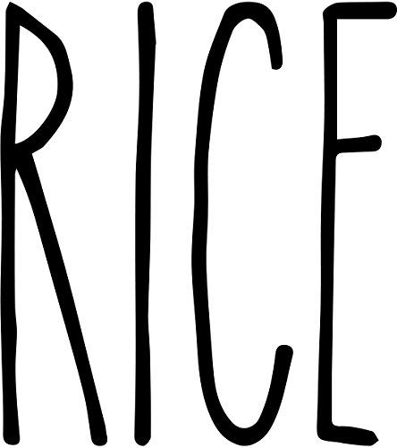 Dishwasher Safe Vinyl Decals for Plates & Bowls - Variety of Words Stickers (Rice Design) - Perfect for Kitchen Decor, Party Favors & Personalized Gifts