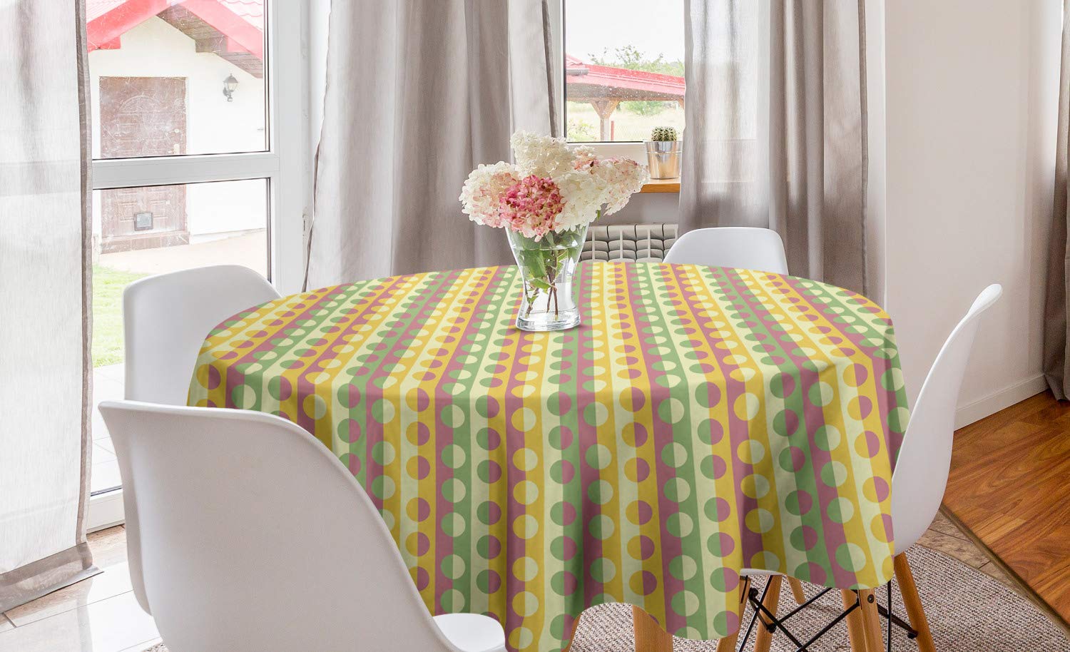 Ambesonne Abstract Round Tablecloth 60
