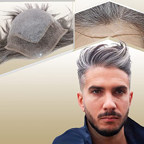 1B Mixed 50% Grey White Hair