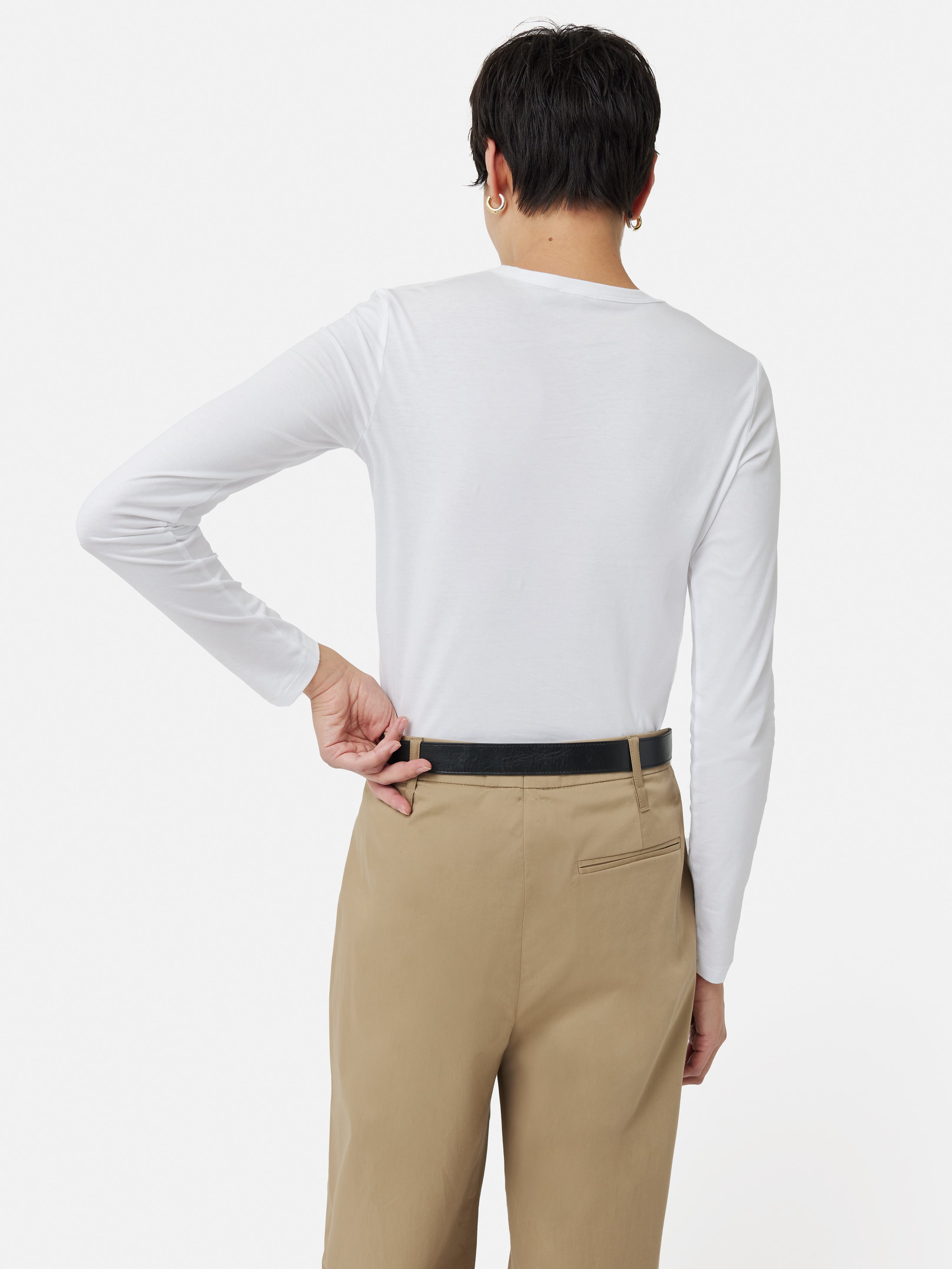 Premium Supima Cotton Long Sleeve T-Shirt for Men & Women | Soft Breathable White Crewneck Tee | Perfect for Casual Wear, Layering & Everyday Comfort