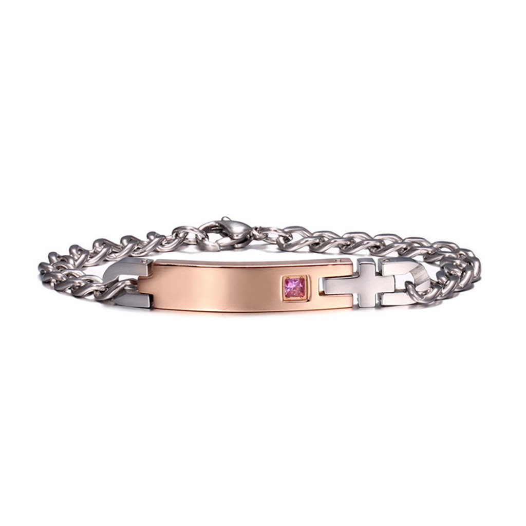 Stylish Stainless Steel Couple Bracelets - Matching Jewelry Set for Him & Her - Perfect Anniversary, Wedding, or Valentine's Day Gift for Couples