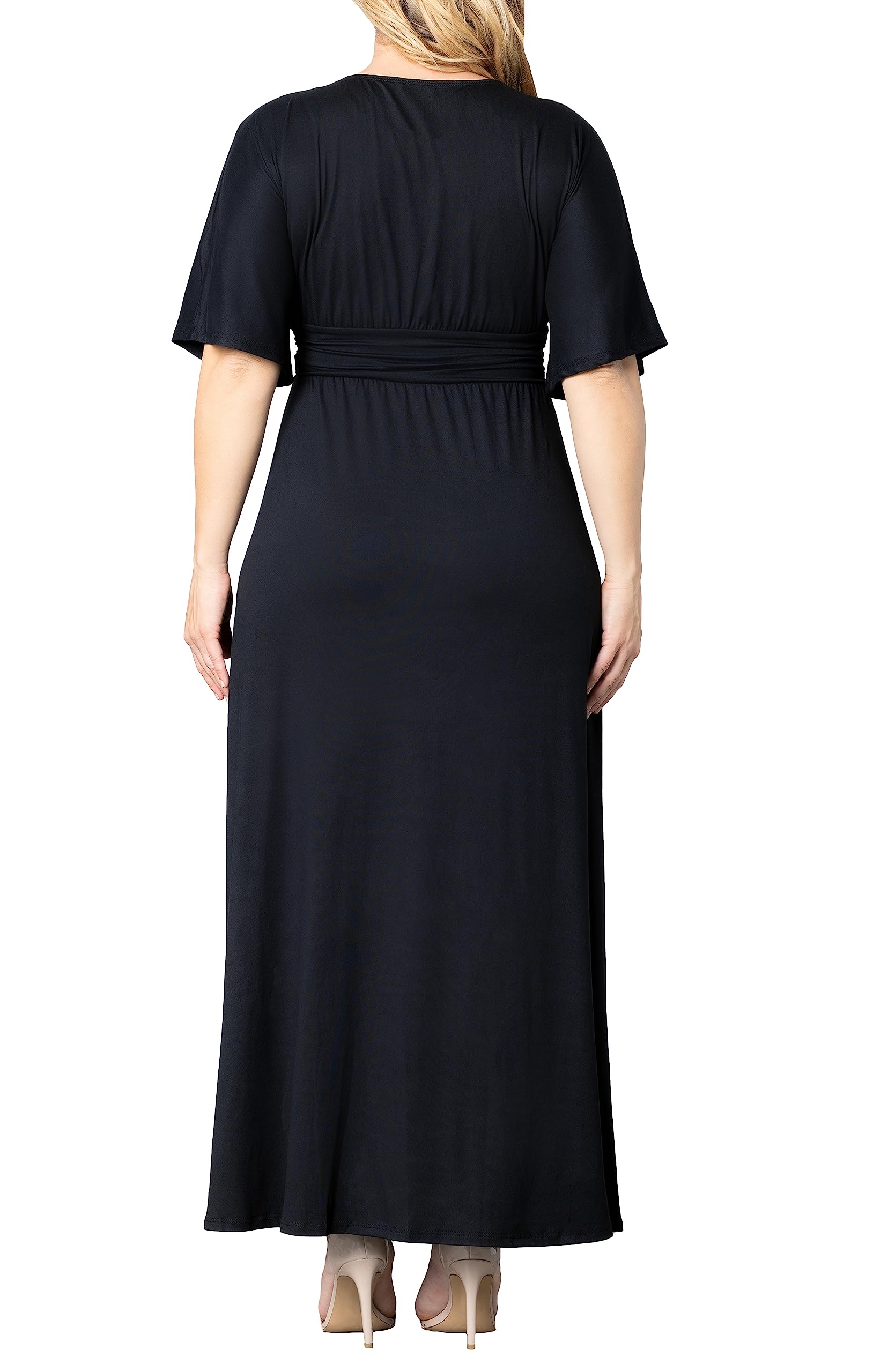 Kiyonna Women's Plus Size Vienna Maxi Dress with Long Sleeves - Elegant Formal & Casual Long Dress for Weddings, Office, Weekend Getaways & Beach Vacations | Perfect for Special Occasions, Work Wear & Holiday Travel