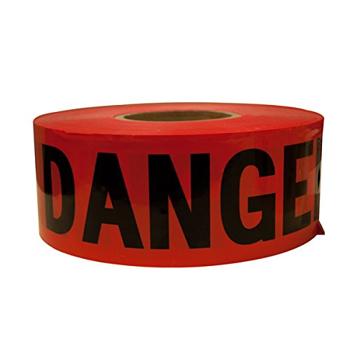 Danger Barricade Tape - Red & Black Safety Warning Tape (4 Rolls) - Ideal for Construction Sites, Hazard Zones & Crime Scene Marking