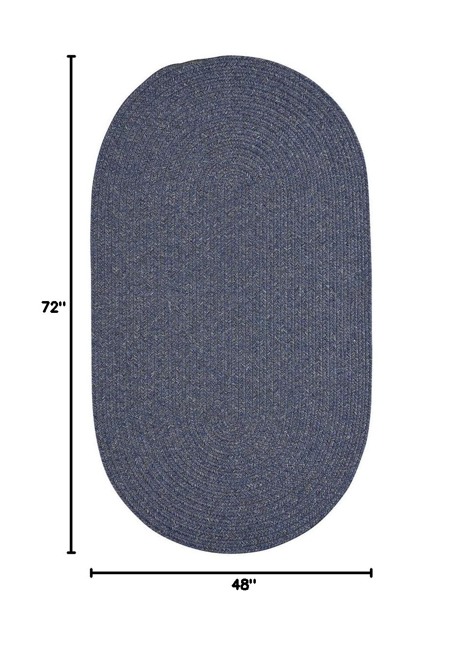 Capel Rugs Candor Oval Braided Rug - Blue 4' x 6' Indoor/Outdoor Floor Mat for Living Room, Bedroom, Patio & Entryway | Non-Slip Home Decor