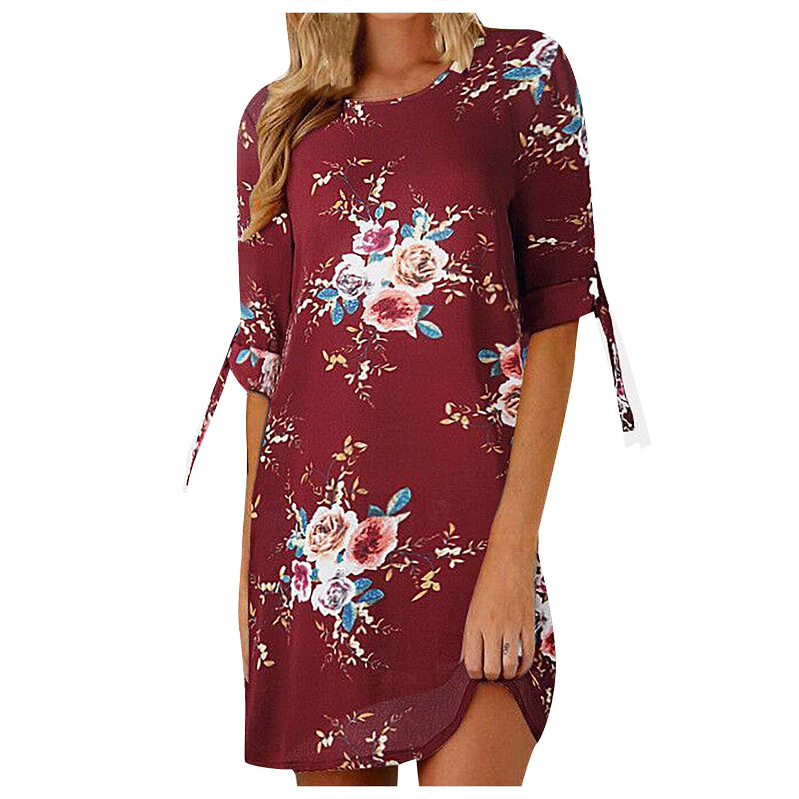 ETHKIA Women's Summer Dress - Ruffle Sleeve Casual Short Sleeve Dress with Drawstring | Perfect for Beach, Vacation & Everyday Wear