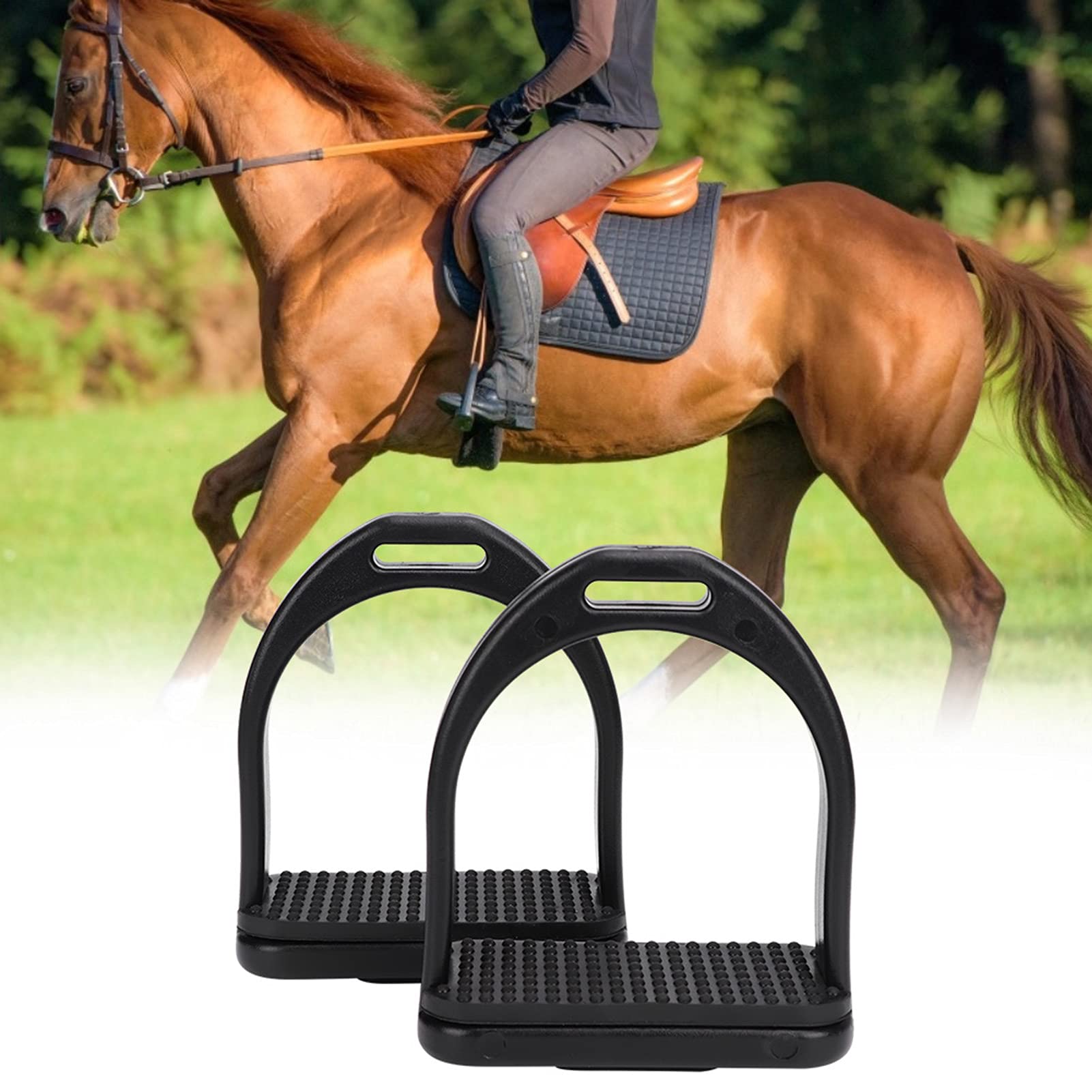 2-Piece High Strength Plastic Horse Stirrups - Safety Equestrian Stirrups with Anti-Slip Design for Riding Saddles (Small) | Perfect for Trail Riding, Dressage & English Horseback Riding