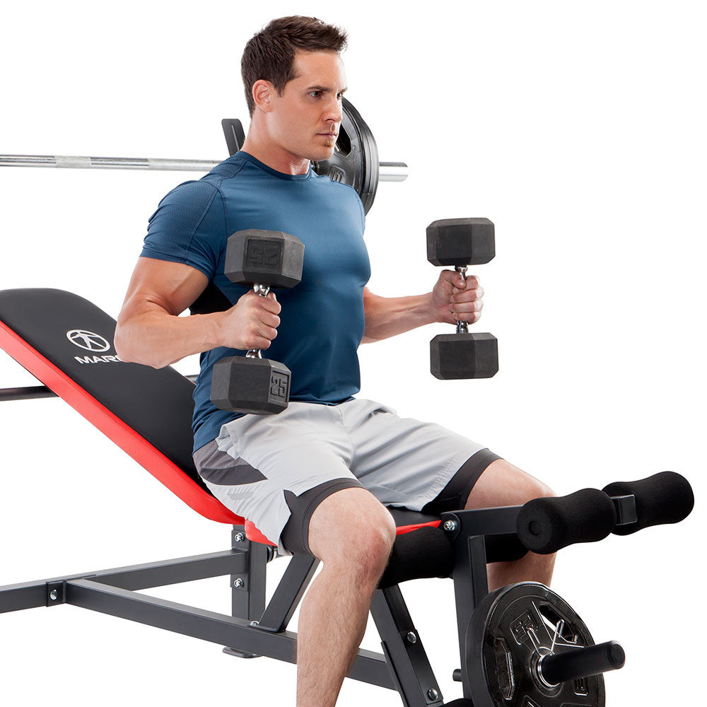 Marcy MWB-5146 Multi-Position Olympic Weight Bench for Home Gym - Adjustable Incline, Decline & Flat Workout Bench for Strength Training, Bodybuilding & Fitness - Perfect for Small Spaces & Home Workouts