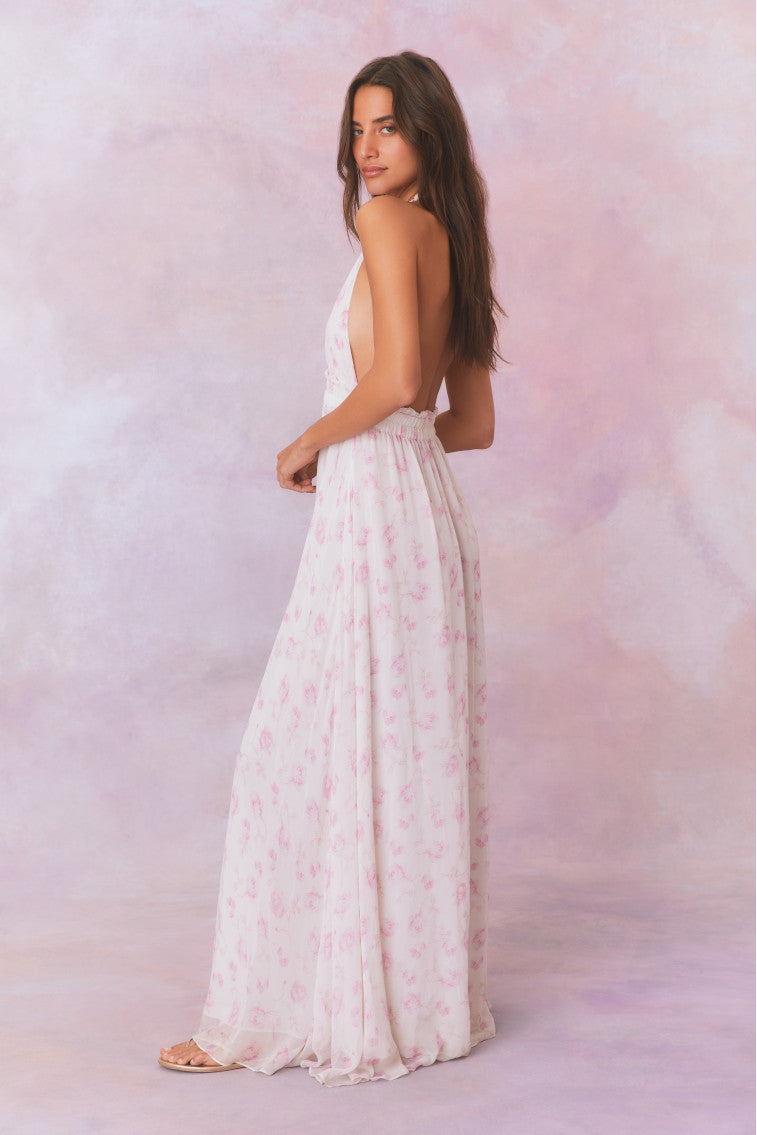 Love Fragrance Halter Maxi Dress for Women - Elegant Summer Beach Wedding Party Dress