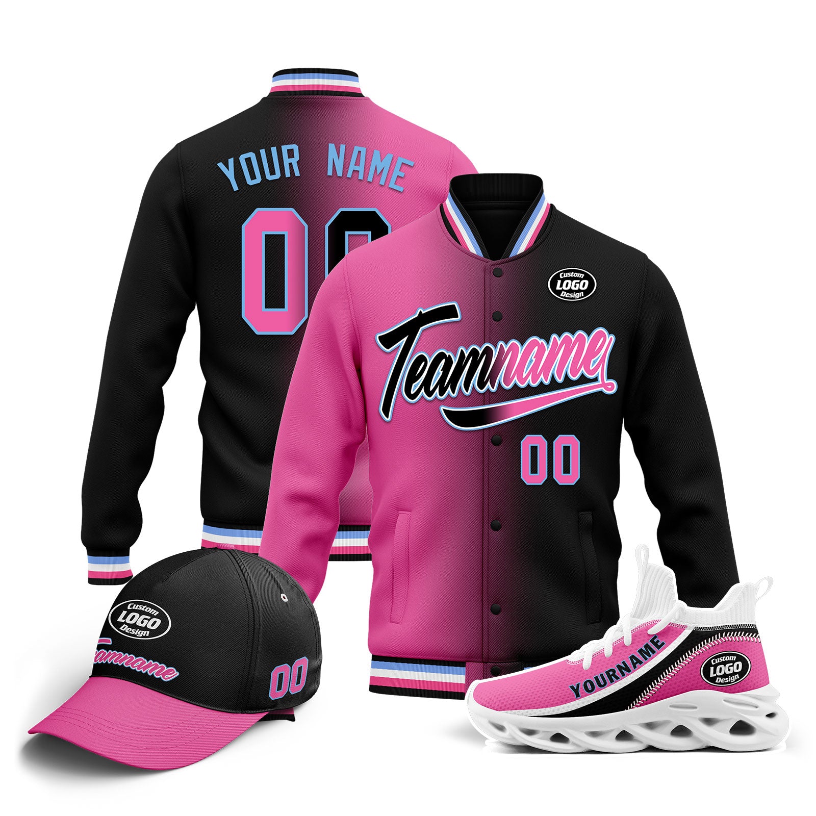 Custom Jacket, MaxSoul Shoes & Hat Combo Set - Personalized Outfit Bundle D028016-19 | Perfect for Streetwear Fashion, Gifts & Matching Couple Looks