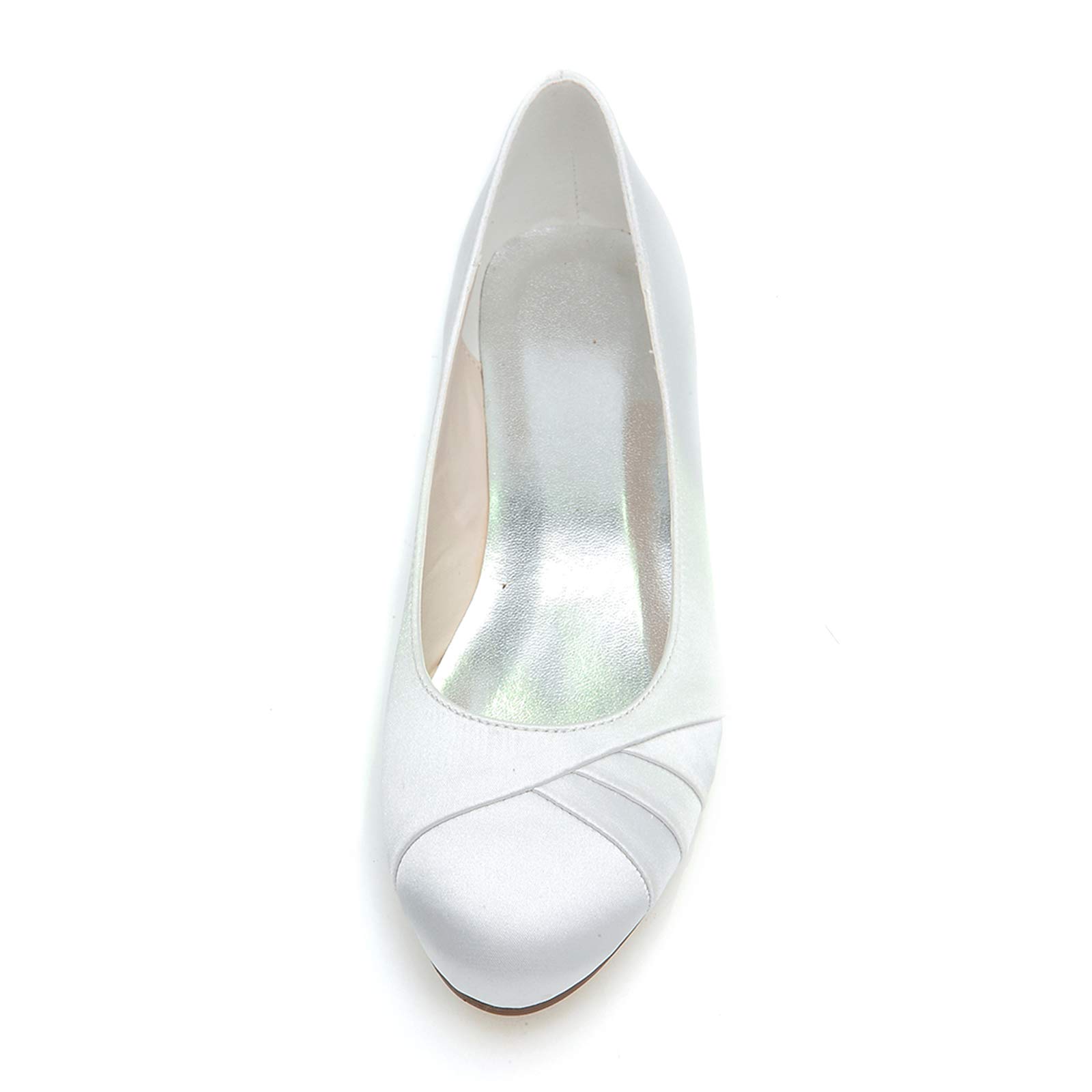 COMFASH Women's Ballet Flats - Satin Round Toe Wedding & Evening Party Shoes | Comfortable Slip-On Pumps for Brides, Bridesmaids & Formal Events - Black, Size 12