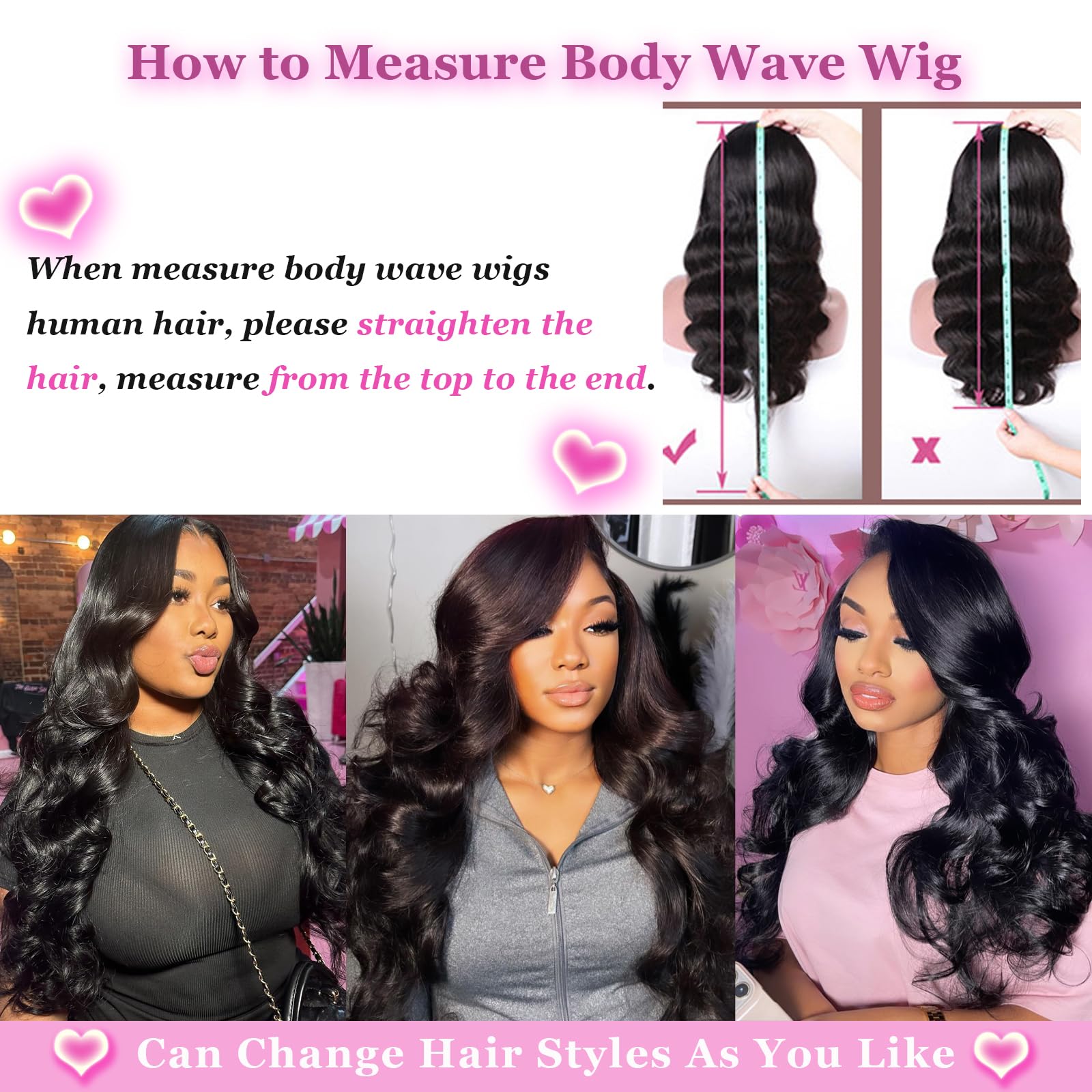 13x6 HD Lace Front Wig Human Hair - 220% Density Body Wave Pre-Plucked Wig for Black Women - 28 Inch Long Black Human Hair Wig with Natural Hairline - Perfect for Daily Wear, Parties and Special Occasions
