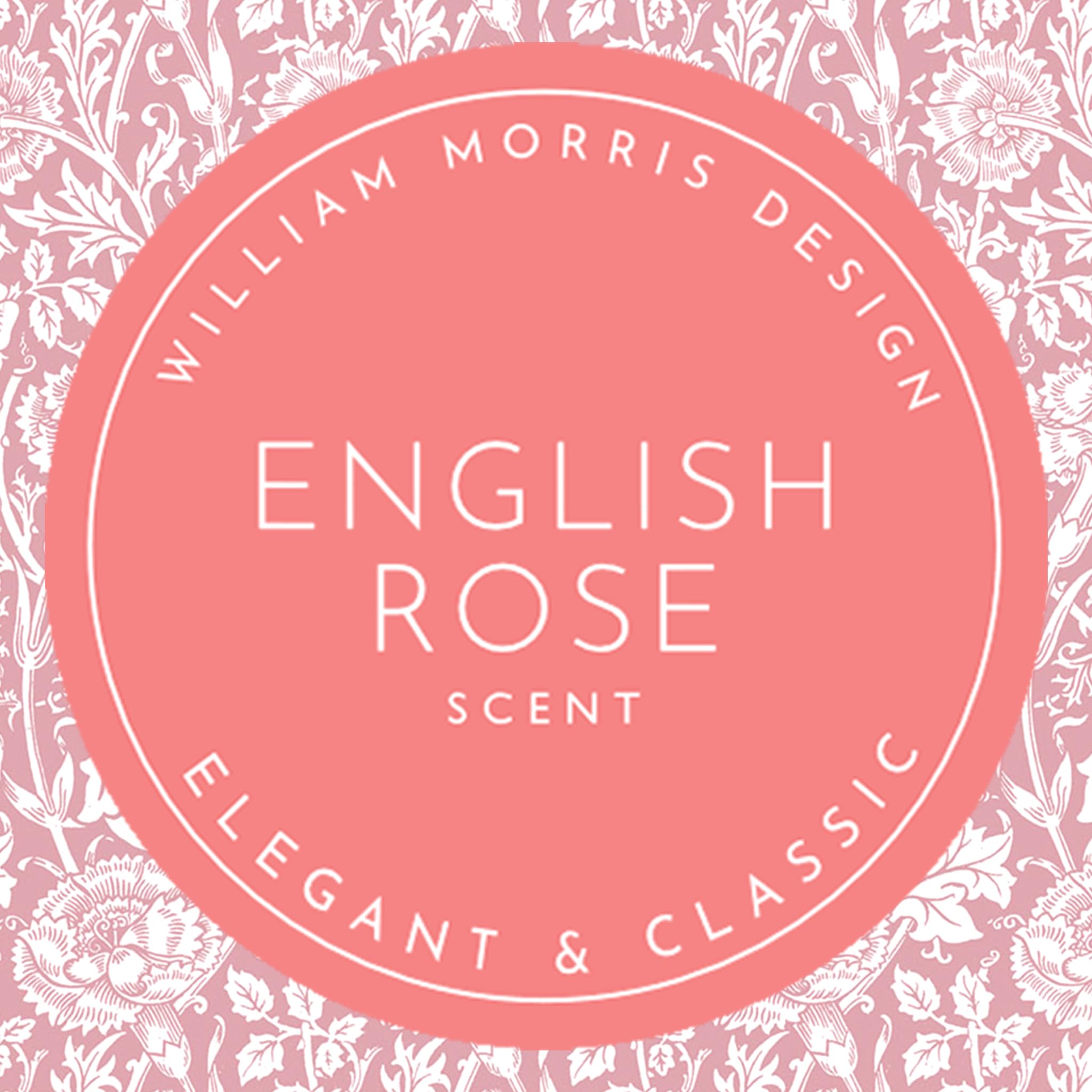 Pink William Morris Rose Scented Drawer Liners - Pack of 5 Folded Sheets with Rose Essential Oil | UK Made | Perfect for Dresser Drawers, Wardrobes & Closet Organization