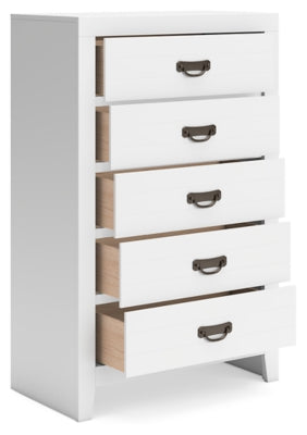 Binterglen 5-Drawer Chest Dresser - Modern Wooden Storage Cabinet for Bedroom, Living Room & Office Organization