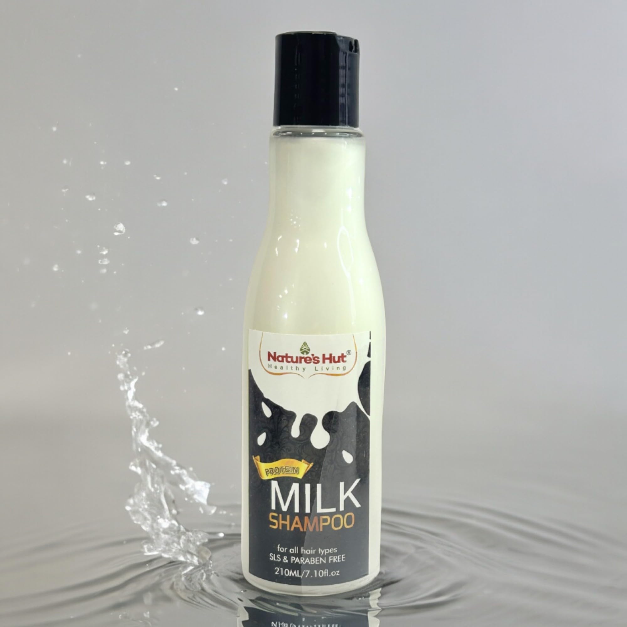 NATURESHUT Milk Protein Shampoo - 210ml for Dry & Damaged Hair | Hydrating & Repairing Hair Care | Perfect for Daily Use & Salon Treatments