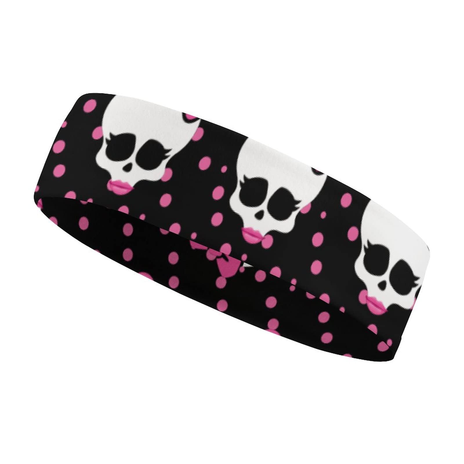Aiyoolee Women's Non-Slip Moisture Wicking Sports Headband - Pink Skull Bow & Red Lip Design for Running, Cycling, Basketball, Yoga & Fitness - Perfect for Workouts, Gym Sessions & Outdoor Activities