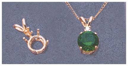 4mm & 9mm Round Wire Pendant Setting in Solid Sterling Silver or 14K White/Yellow Gold with Accent - Handcrafted in USA | Perfect for Necklace Charms, Jewelry Making & DIY Gifts