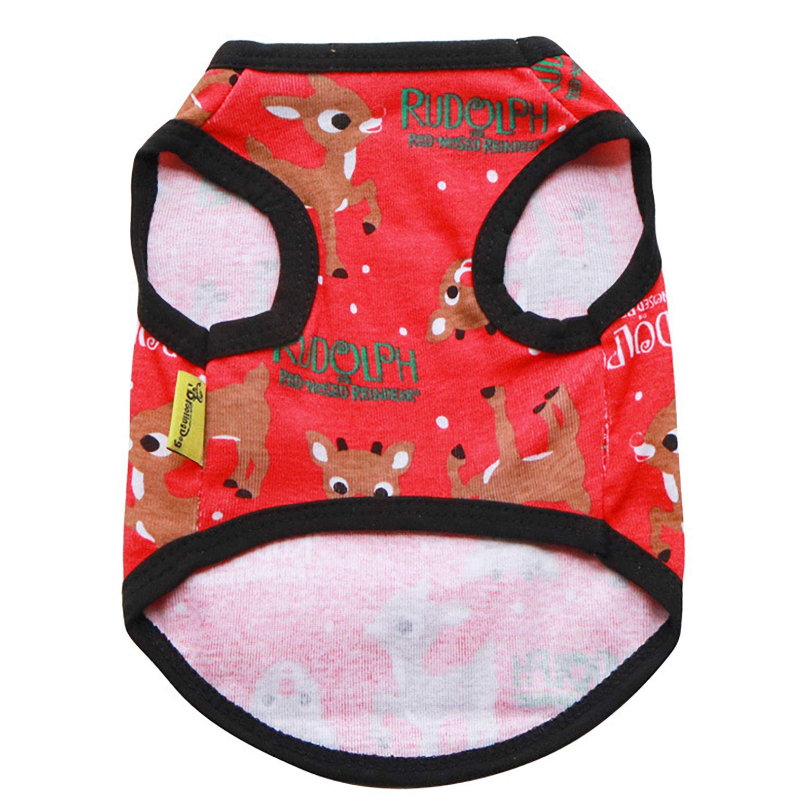 Christmas Dog Costume - Small Cotton Pet Vest for Dogs, Fawn Design, Black XS - Perfect for Holiday Parties & Festive Photos