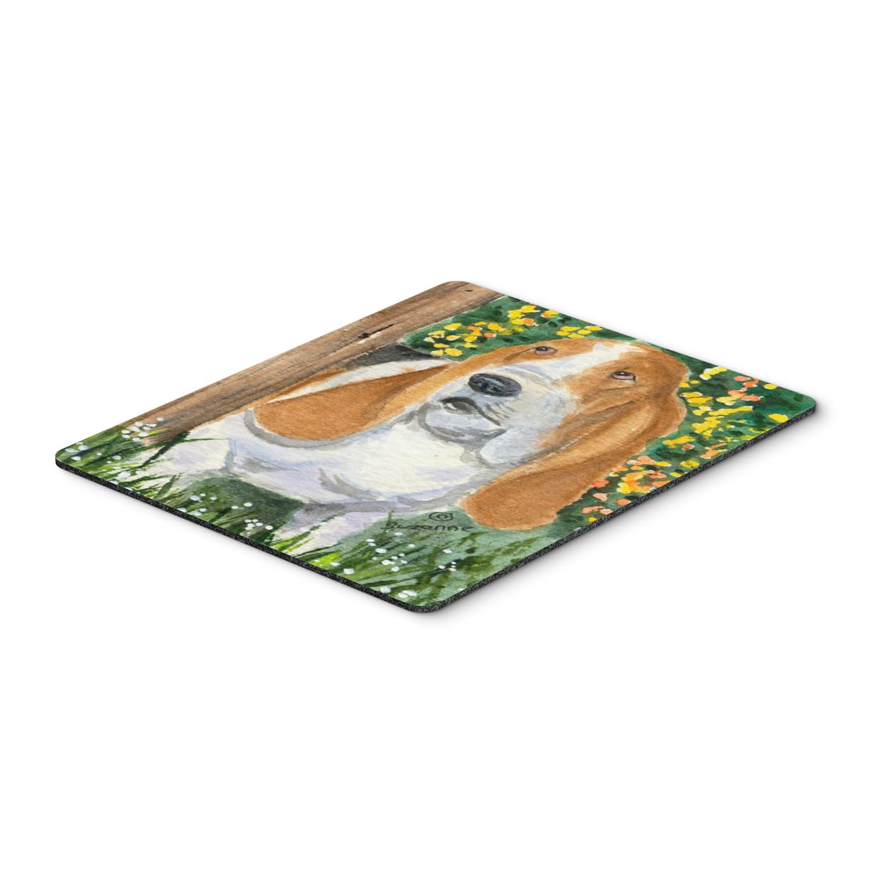 Caroline's Treasures SS8964MP Basset Hound Mouse Pad - Large Washable Non-Slip Desk Mat for Home Office, Gaming & Computer Work | Perfect for Laptop Users & Hot Drink Protection