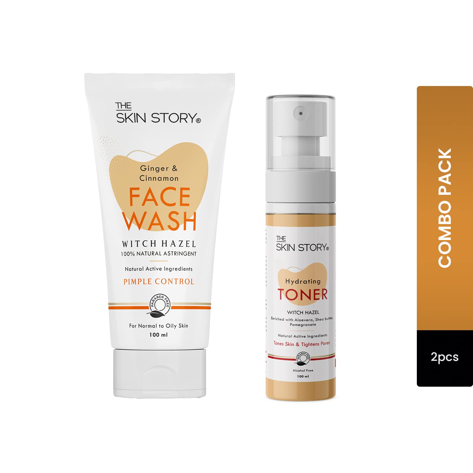 The Skin Story Pimple Care Duo - Acne Treatment Face Wash & Toner Set for Clear Skin | Daily Skincare Routine for Oily & Sensitive Skin
