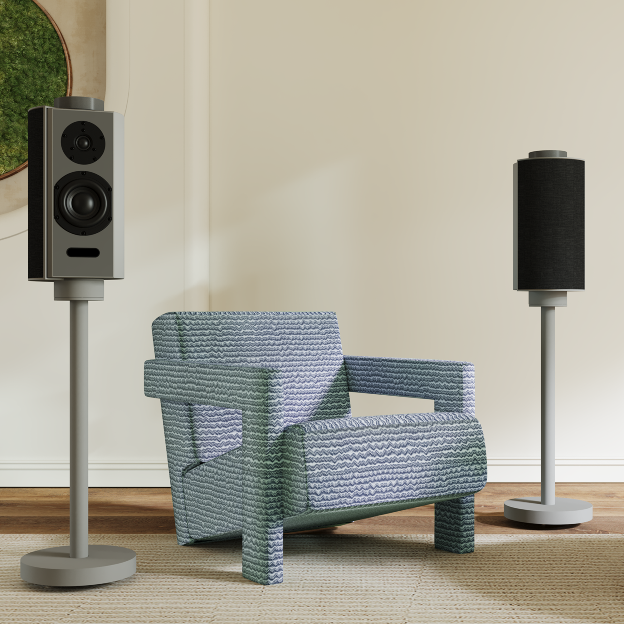 Premium Goldmund PULPSTAND Speaker Stands - Adjustable Height, Sturdy Design for Bookshelf & Floor Speakers - Perfect for Home Theater, Studio & Audiophile Setups