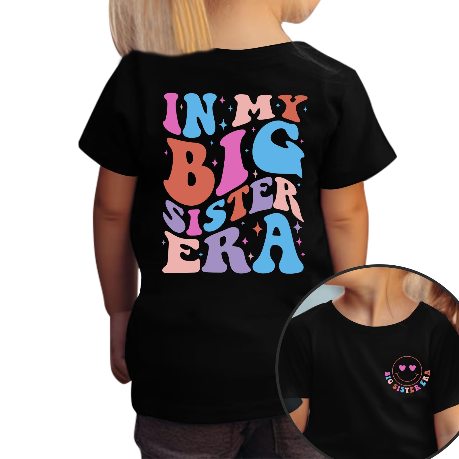 Big Sister Era Graphic T-Shirt for Toddler Girls - Cute Casual Sibling Outfit for Infants & Little Sisters | Perfect for Family Photos, Sibling Bonding & Special Occasions