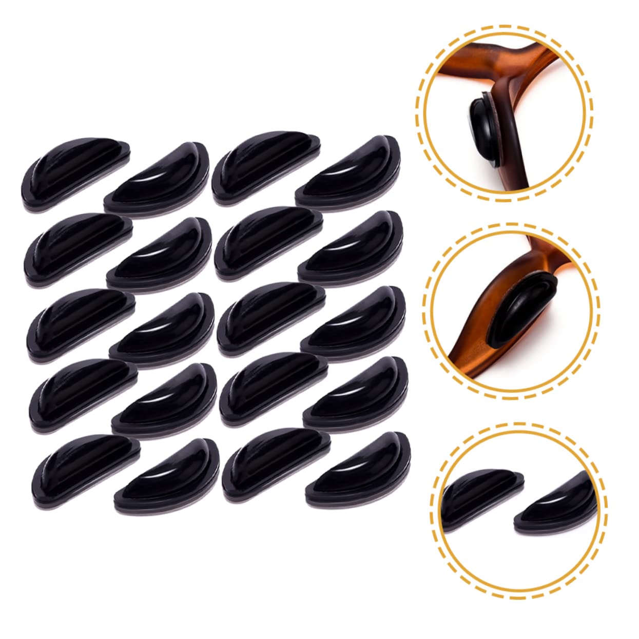 40 Pairs Silicone Nose Pads for Glasses - Soft Anti-Slip Eyewear Nose Cushions Replacement Accessories - Perfect for Reading, Computer Use and Daily Wear