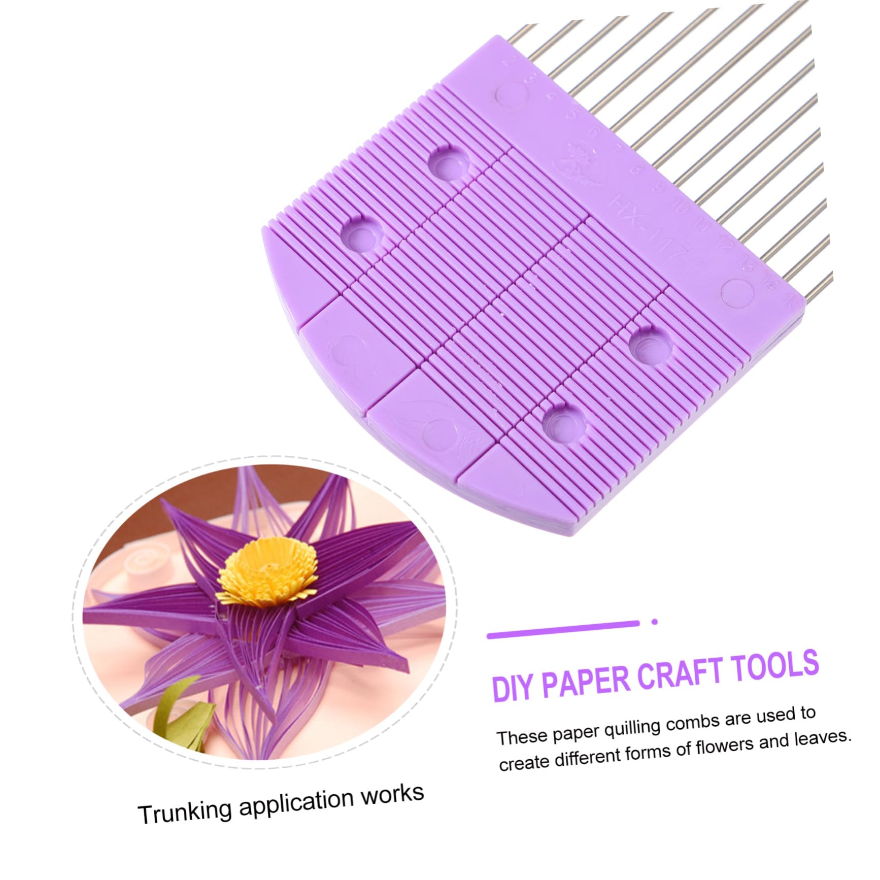 6-Piece DIY Quilling Tools Set - Paper Craft Combs, Crimper Pins, Weaving Supplies for Scrapbooking, Card Making & Home Decor (Purple)