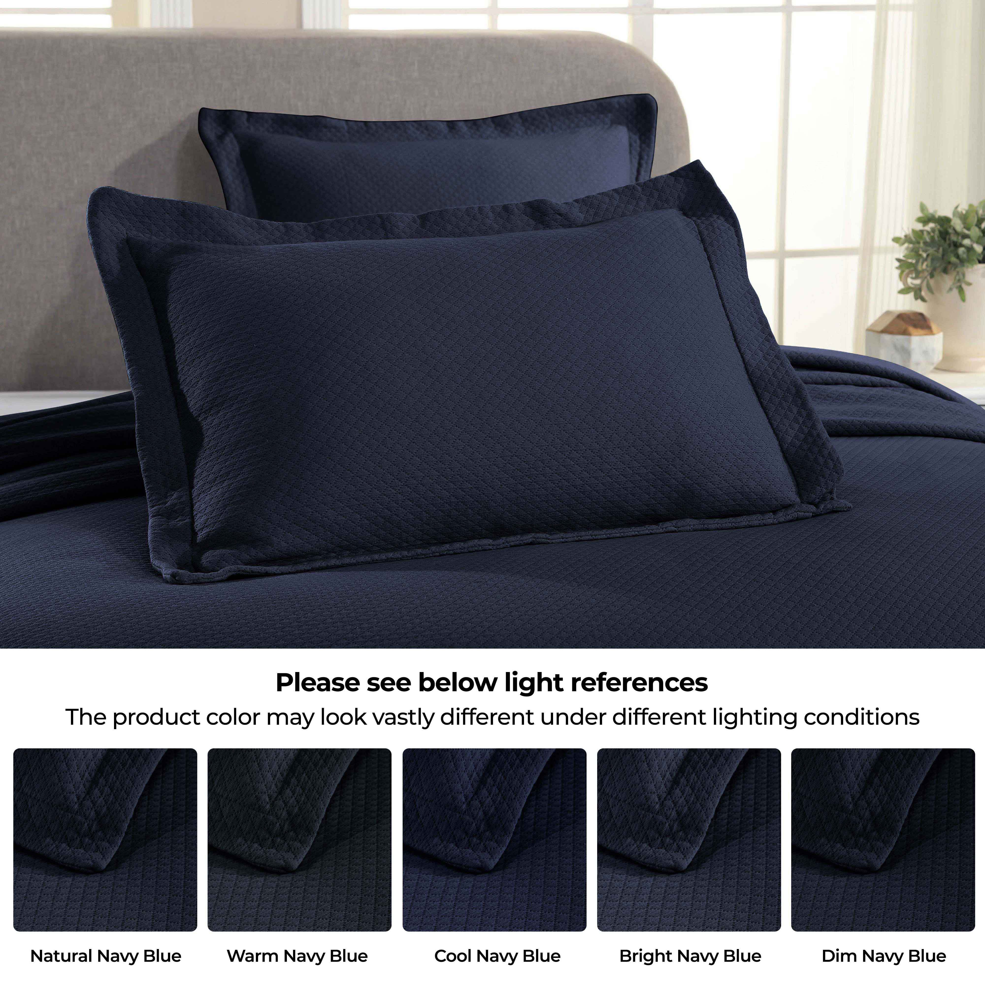 Luxury Jacquard Matelassé Cotton Diamond Solitaire Bedspread Set - Queen Size Bedding Coverlet for Master Bedroom, Guest Room & Hotel Decor