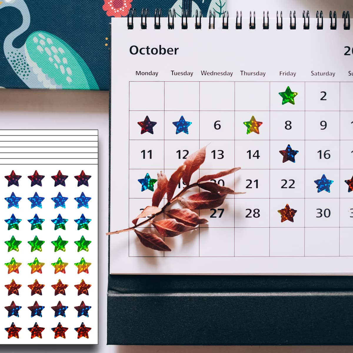 2400Pcs Small Star Stickers for Kids - 30 Sheets Holographic Glitter Rainbow Reward Stickers, 0.6 Inch Diameter - Perfect for Classroom Incentives, Teacher Supplies, Student Motivation & Behavior Charts