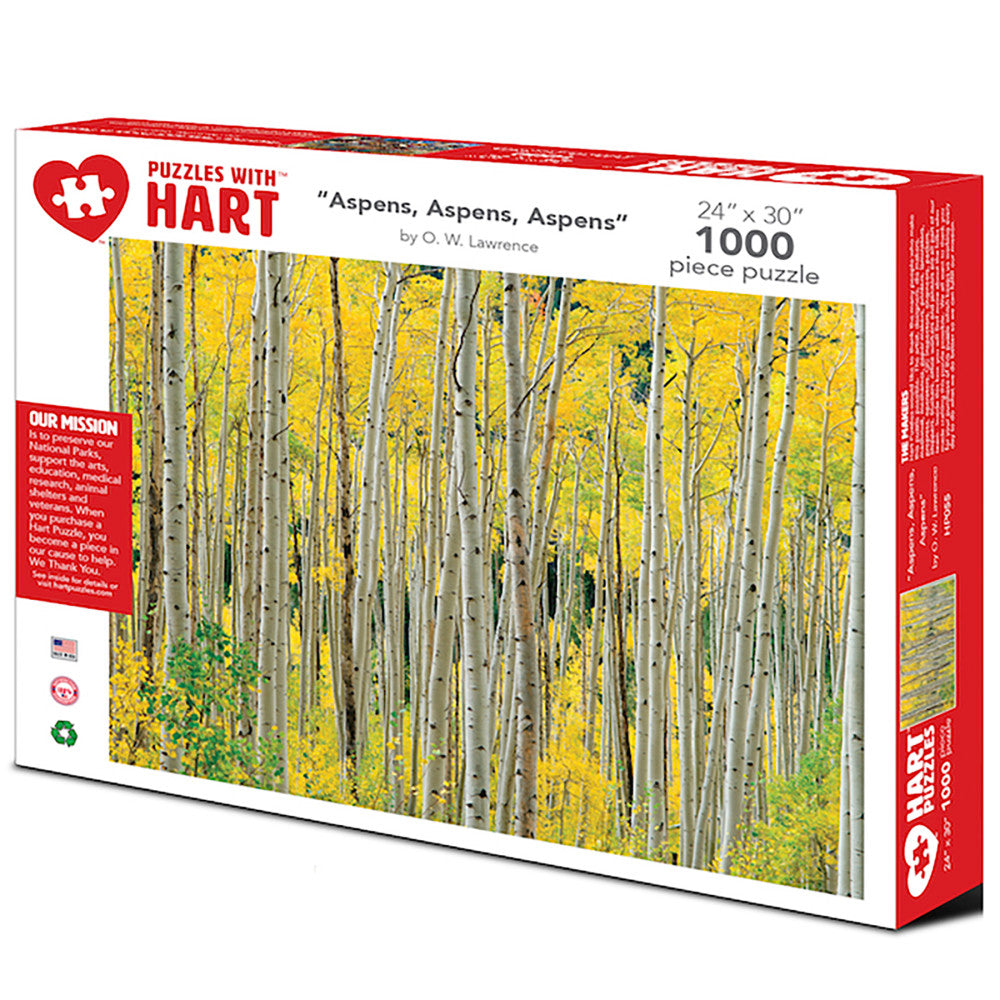 Aspens by O W Lawrence - 1000 Piece Premium Jigsaw Puzzle for Adults - Challenging Forest Landscape Art for Relaxation & Home Decor