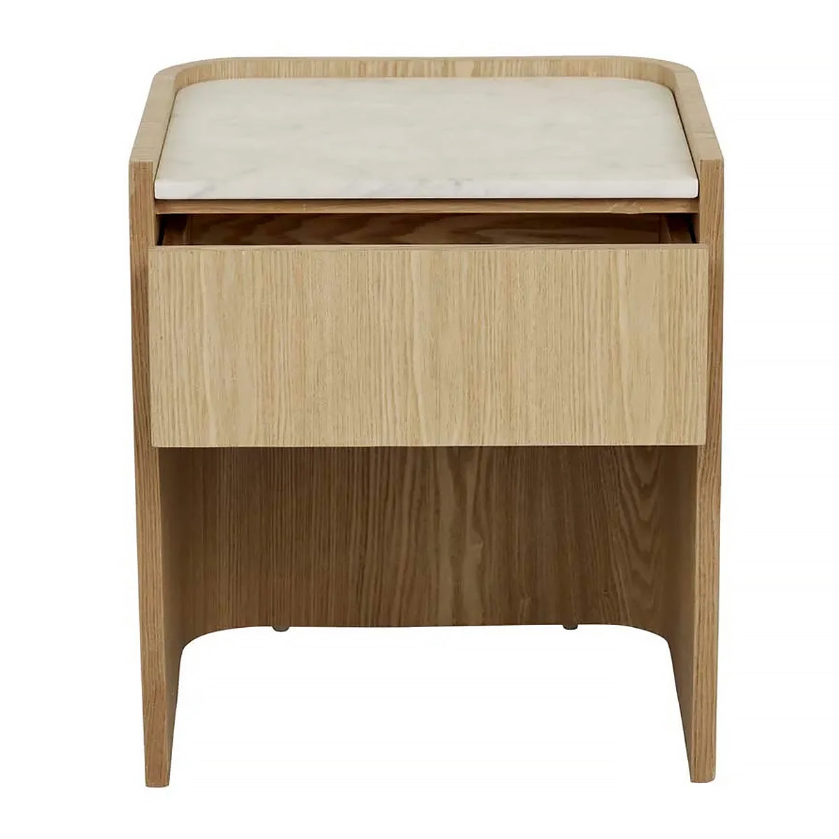 Globe West Elsie Bedside Table - Modern Nightstand with Storage Drawer for Bedroom, Living Room & Office - Stylish Wooden End Table with Shelf