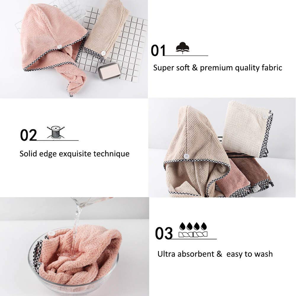 Zilizo Microfiber Hair Turban for Curly & Thick Hair - Quick Dry Hair Wrap for Women, Perfect for Shower, Salon & Home Hair Care