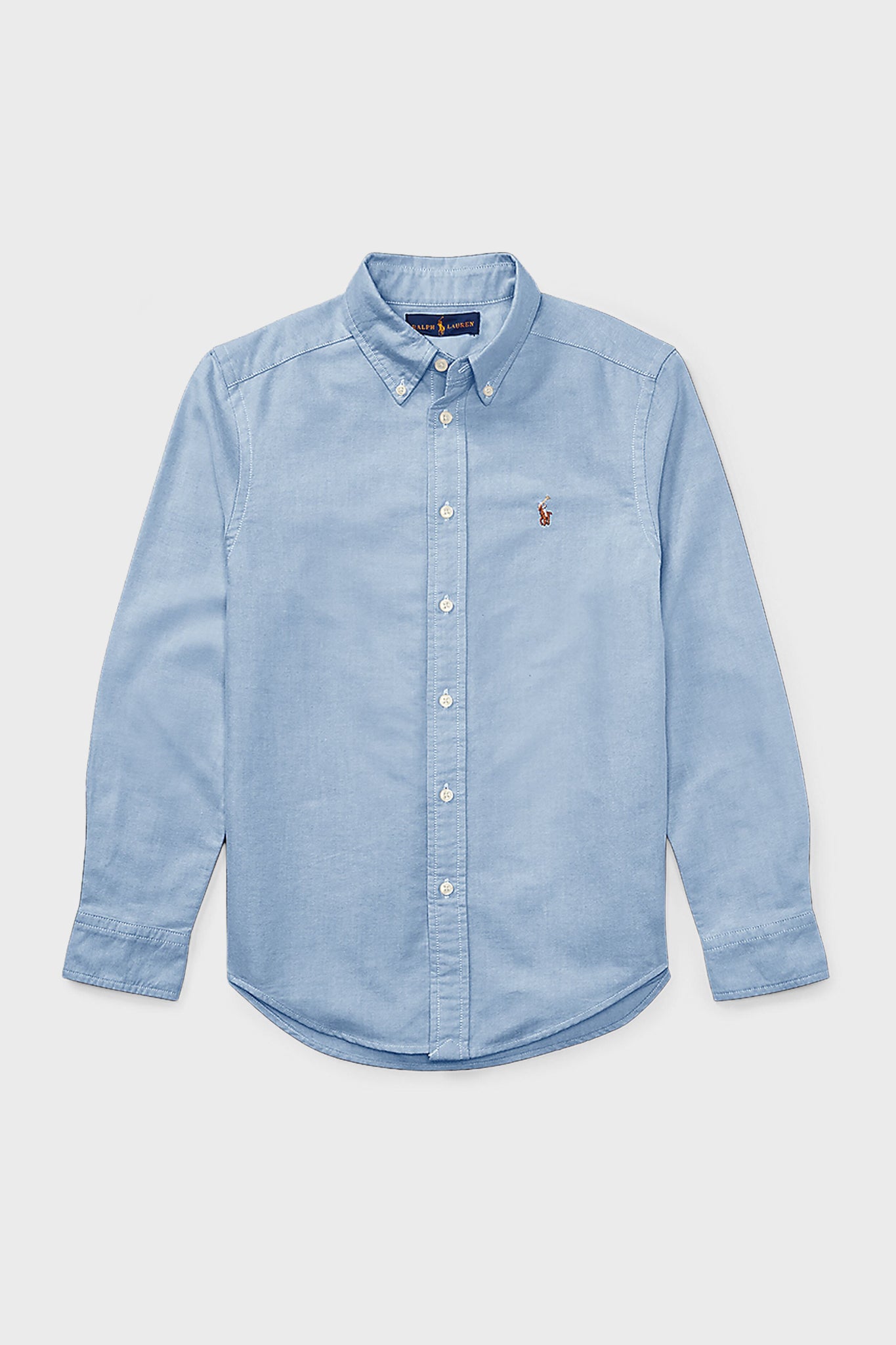 Boys Blue Long Sleeve Oxford Button Down Sport Shirt - Casual School Uniform & Playdate Outfit for Kids