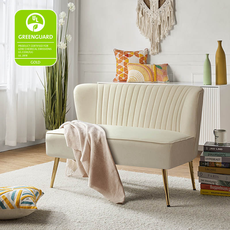 Bariana Velvet Loveseat - Soft & Luxurious Small Couch for Living Room, Bedroom, or Office - Perfect for Cozy Seating & Home Decor
