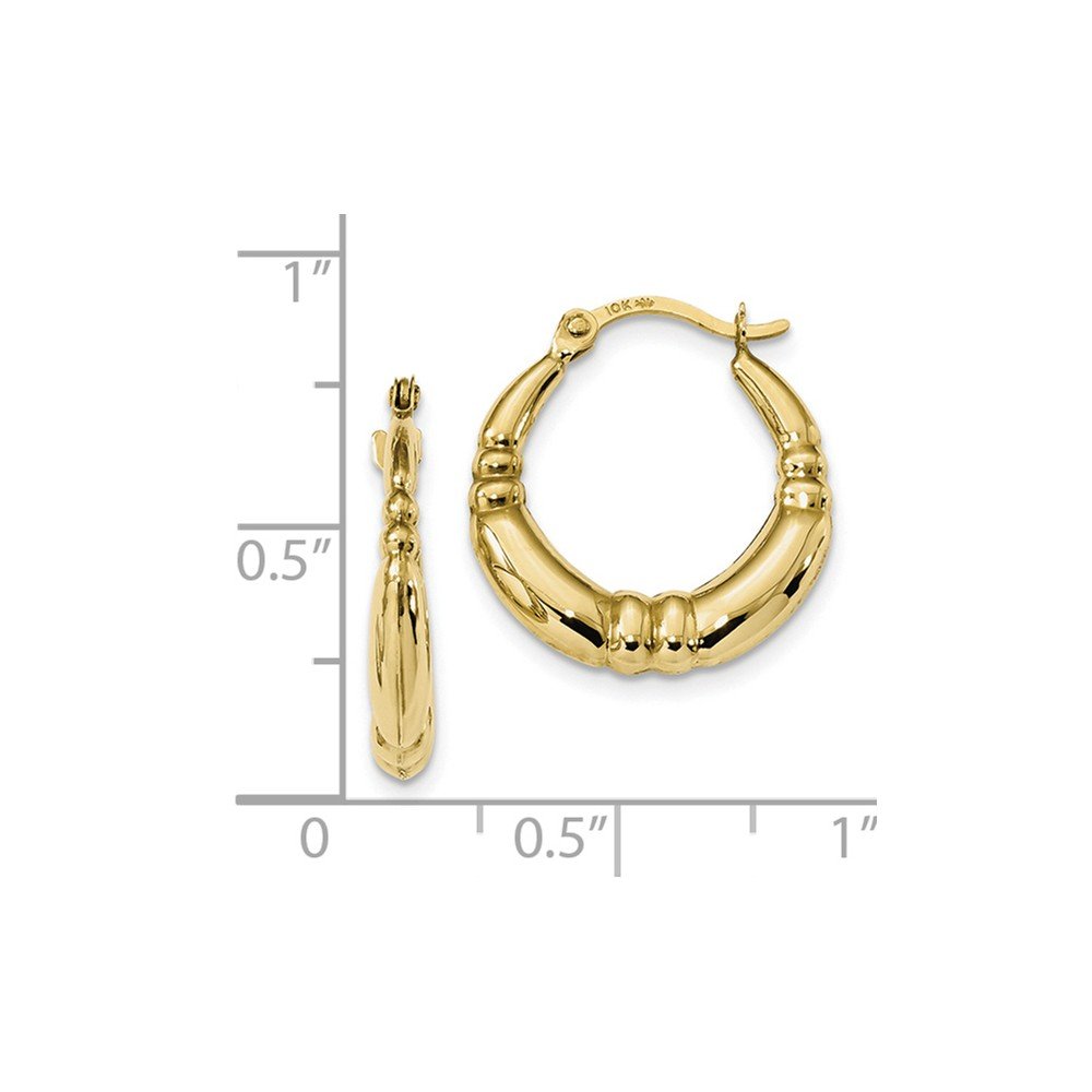 10K Yellow Gold Polished Hoop Earrings for Women - Classic Round Circle Dangle Earrings - Perfect for Everyday Wear, Parties & Special Occasions