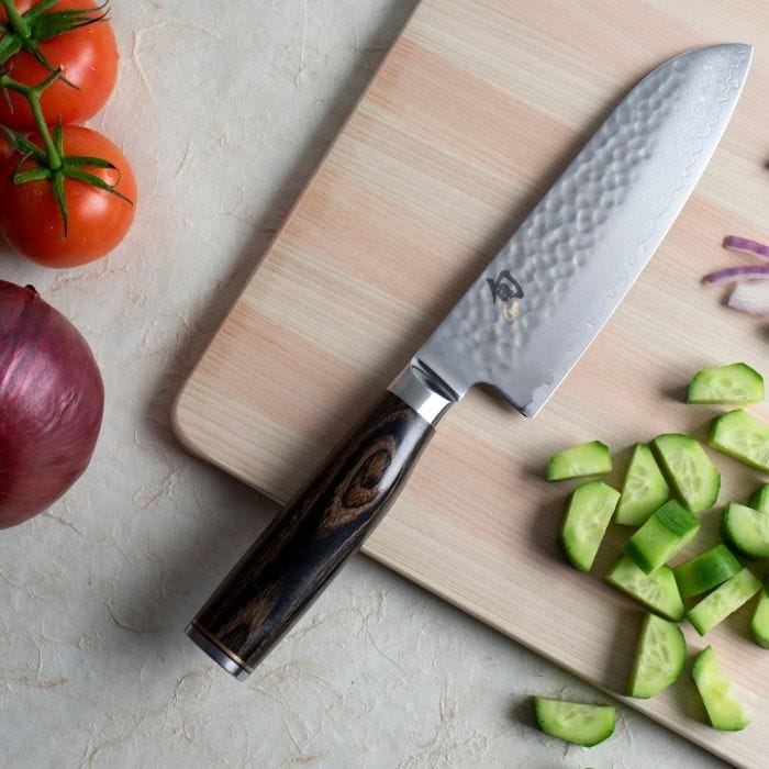 Shun Premier 7-Inch Santoku Knife - Japanese Kitchen Knife for Precision Slicing, Dicing & Chopping - Perfect for Home Chefs & Professional Cooking