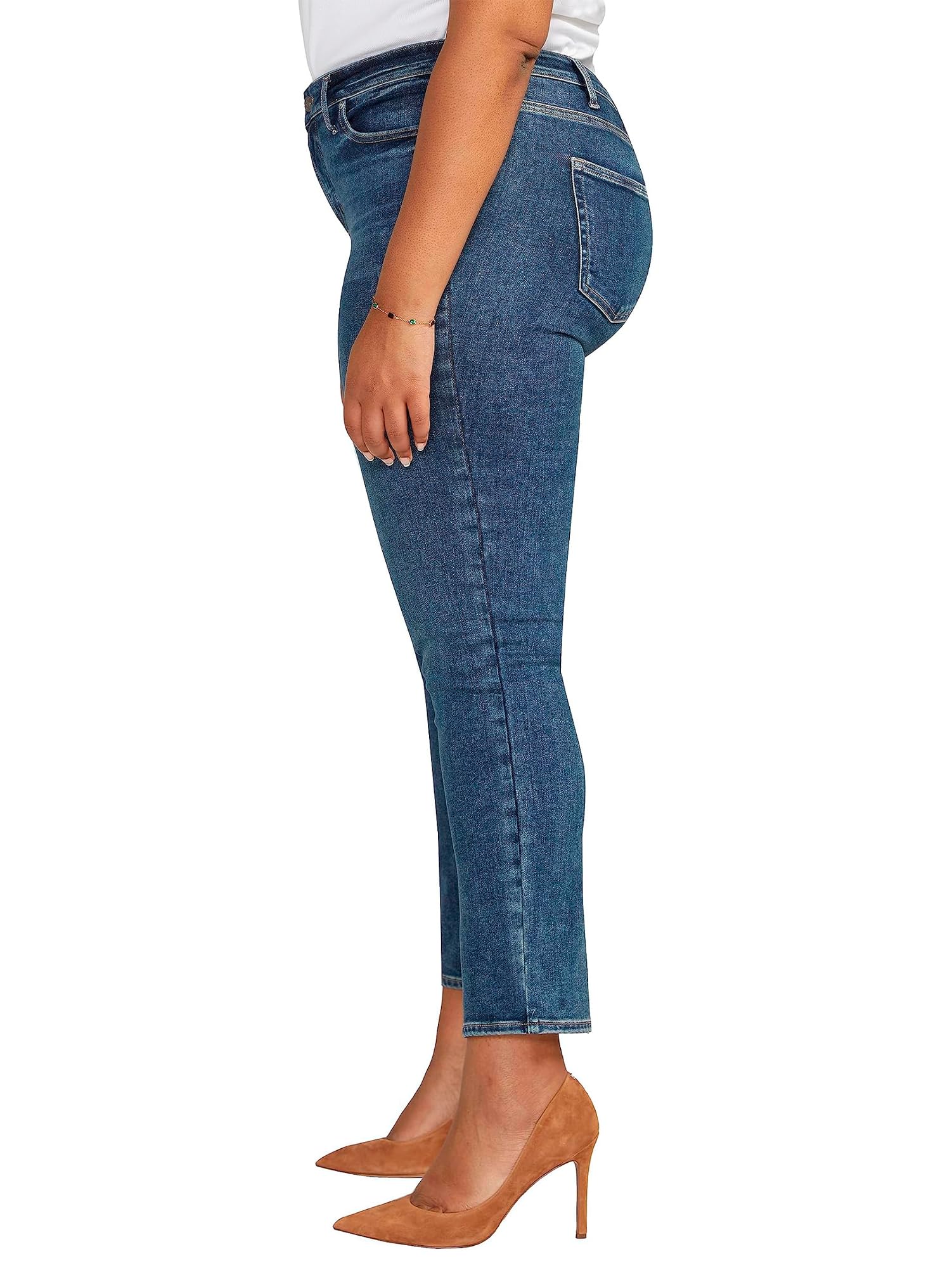 Silver Jeans Co. Women's Plus Size Infinite Fit Mid Rise Straight Leg Jeans - Comfortable Stretch Denim Pants for Casual Wear & Everyday Outfits