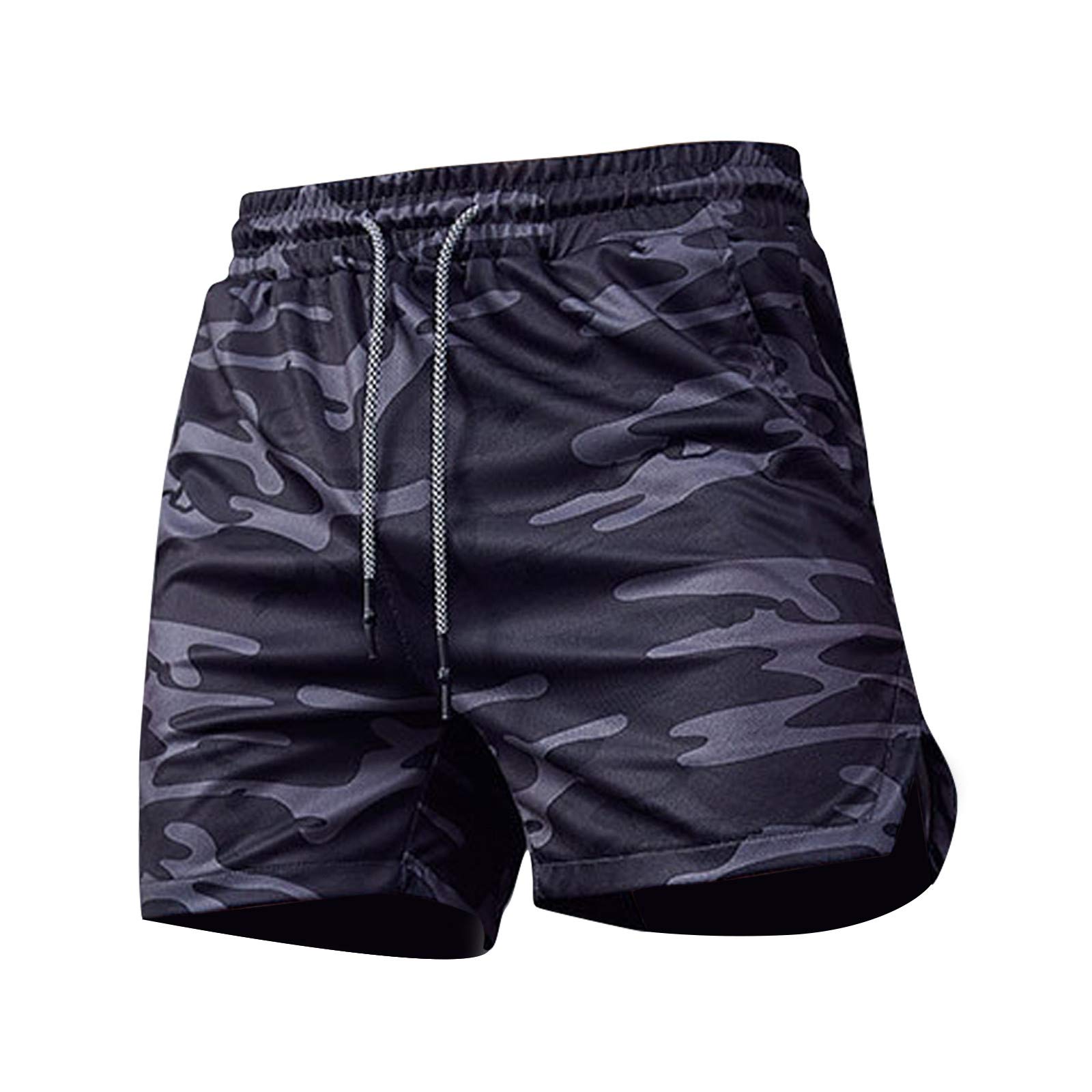 ZCAITIANYA Men's Camouflage Shorts - Casual Classic Sport Running Shorts with Drawstring & Pockets - Perfect for Summer Workouts, Gym, Hiking and Outdoor Activities