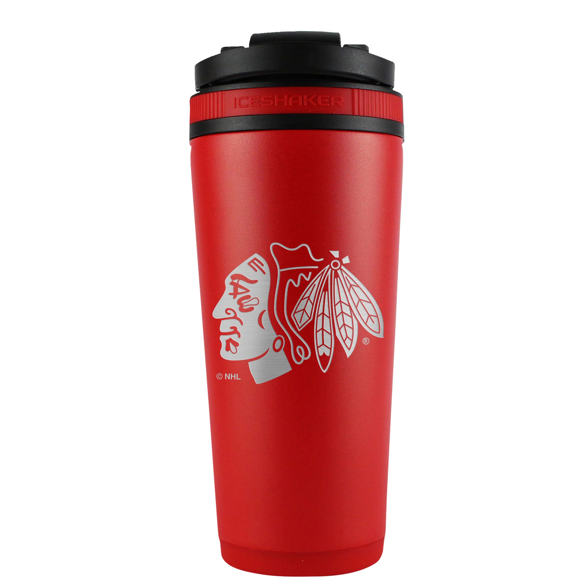 Official Chicago Blackhawks 26oz Stainless Steel Water Bottle - Insulated Sports Shaker Cup for Gym, Workouts & Outdoor Activities