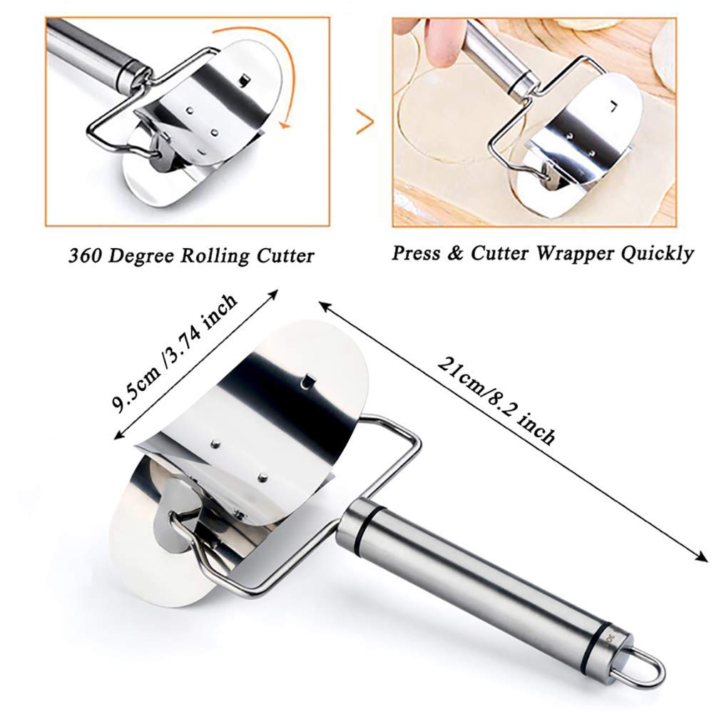 2-Pack Stainless Steel Dumpling Maker Mold - Professional Dumpling Wrapper, Ravioli Press & Dough Cutter for Home Kitchen - Perfect for Making Asian Dumplings, Italian Pasta & Homemade Snacks