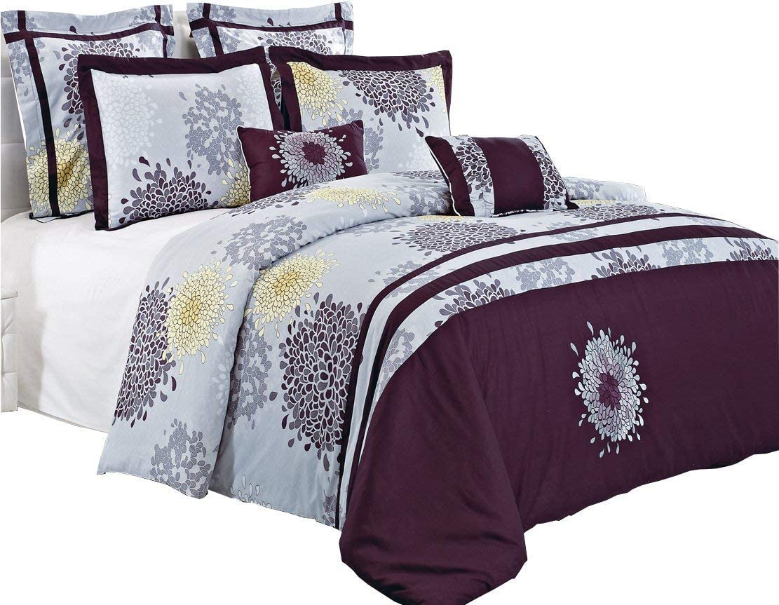 Royal Hotel Luxury 8-Piece Full/Queen Comforter Set with Down-Alternative Filling - Ultra Soft Bedding Collection for Master Bedroom & Guest Room Decor