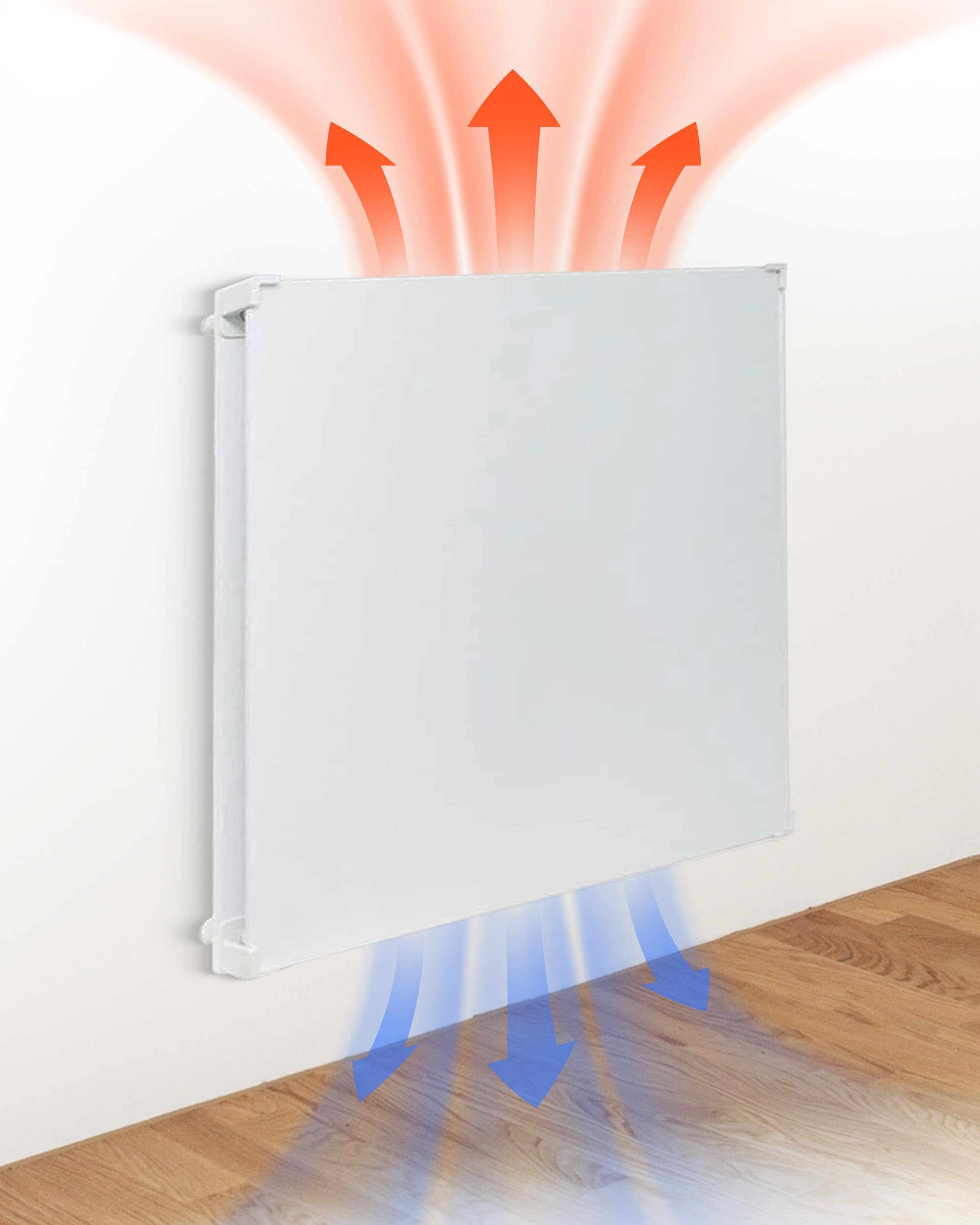 Amaze Heaters 400W Dual Energy Efficient Space Heater with Heat Guard & Wall Mount Kit - 24x24 Inch Paintable Silent Indoor Electric Heater for Rooms Up to 160 sq ft - Perfect for Bedroom, Bathroom, Garage & Office Use