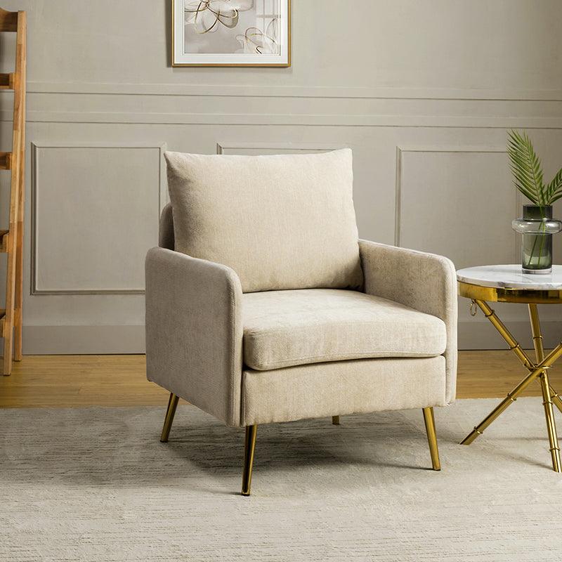 Laertiades Modern Upholstered Accent Armchair with Removable Cushion, Sturdy Metal Legs & High-Density Foam - Perfect for Living Room, Bedroom, or Office Decor