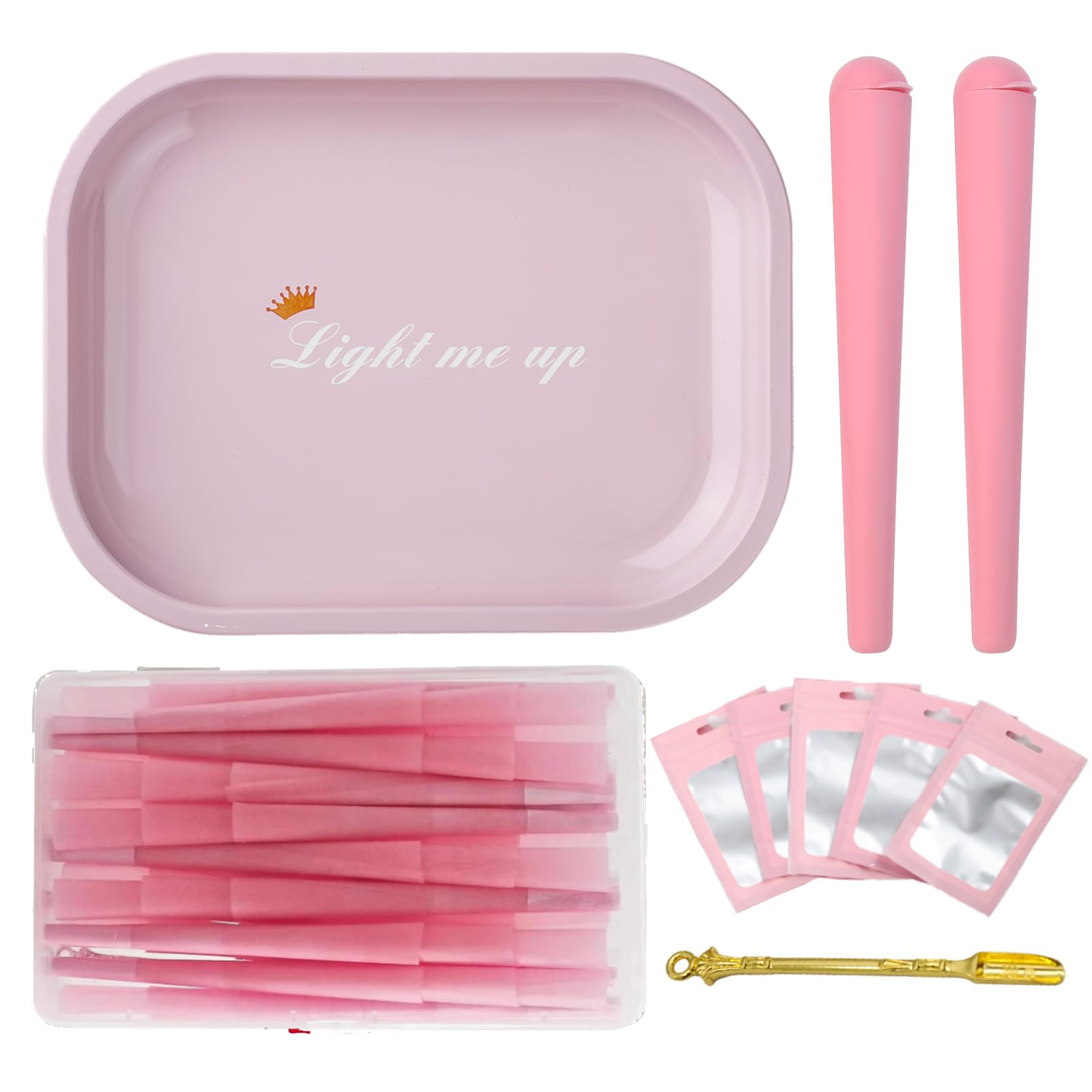 50pcs Pink Rolling Trays Kit - 7