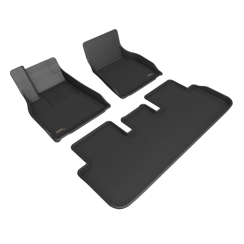 3D MAXpider Kagu Custom Fit Floor Mats for 2021-2022 Tesla Model S (1st & 2nd Row) - Premium All-Weather Protection, Black - Perfect for Daily Commutes & Road Trips