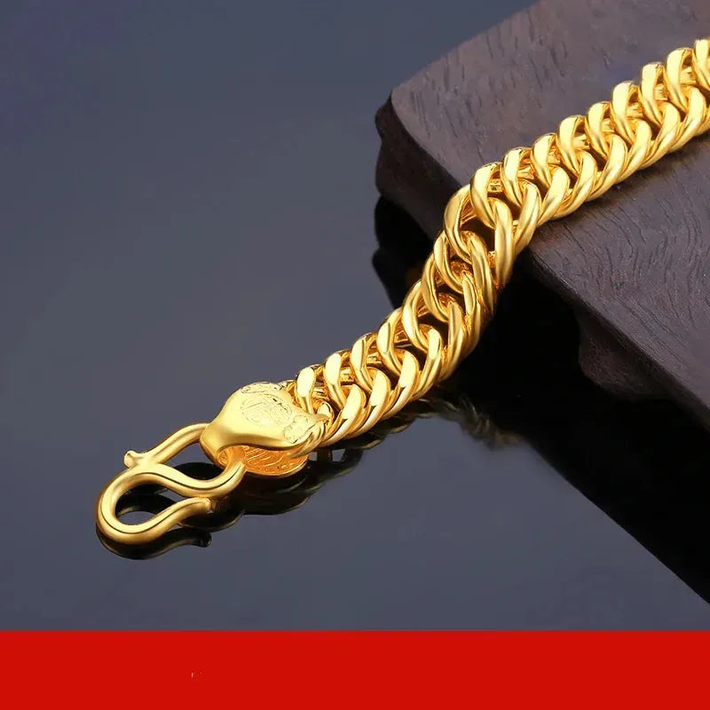 24K Pure Gold Bracelet for Men - 999 Solid Real Gold Bangle, Classic & Trendy Luxury Jewelry Gift - Perfect for Parties, Weddings & Special Occasions (2023 New Collection)