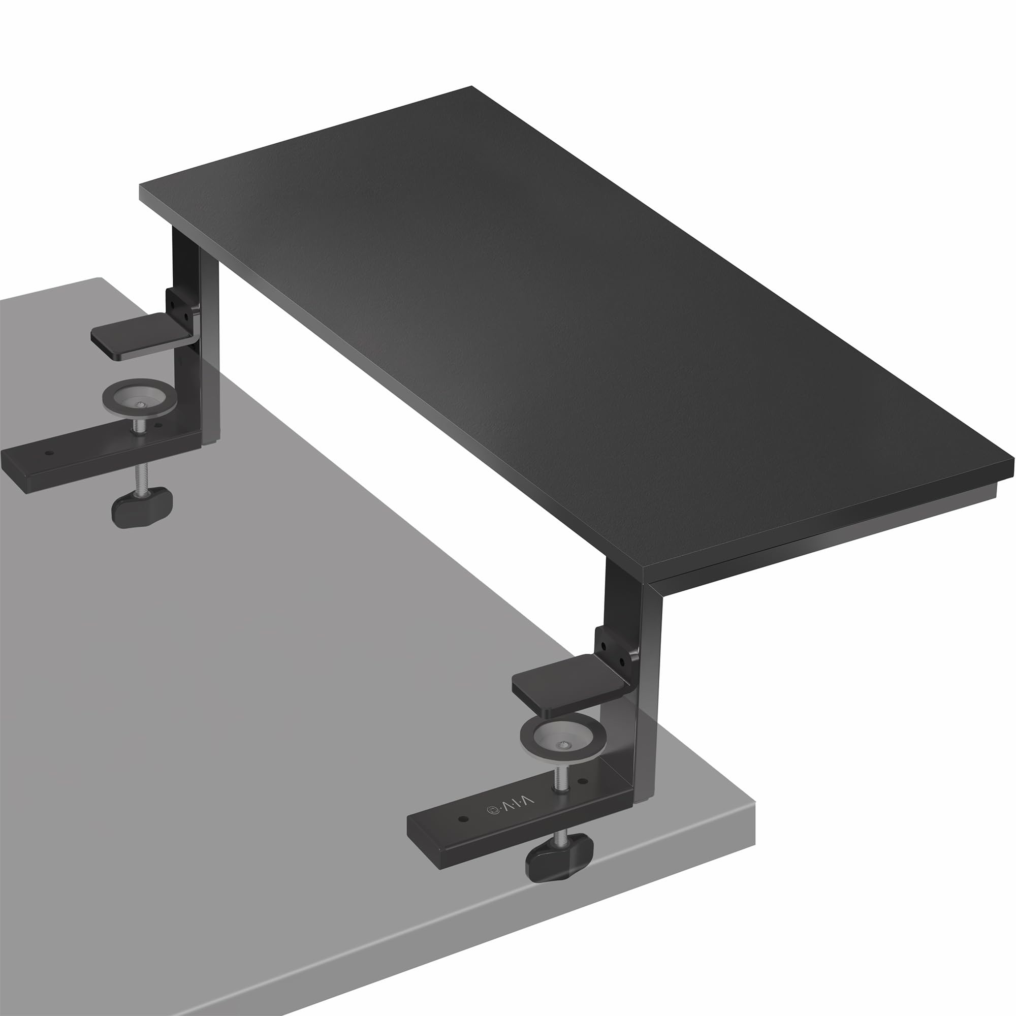 VIVO Clamp-on 22 inch Adjustable Desk Extension Shelf for Gaming PC, Ergonomic Monitor Stand, Laptop Riser, Printer Stand - Heavy Duty Steel Construction with Freestanding Feet - Perfect for Home Office, Gaming Setup, and Workspace Organization (DESK-SHELF22B)