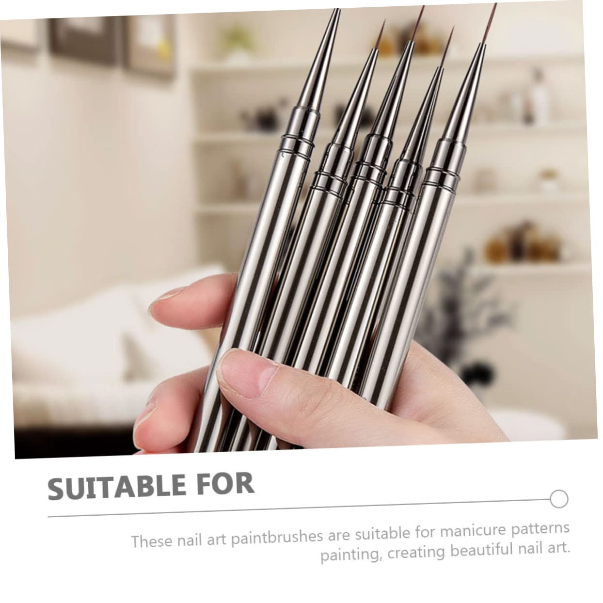 3pcs Minkissy Nail Art Drawing Pen Set - Ultra Fine Metal Tip Manicure Brush for Gel Polish & Eyeliner | Professional Nail Liner Tools for Salon & Home DIY Nail Designs