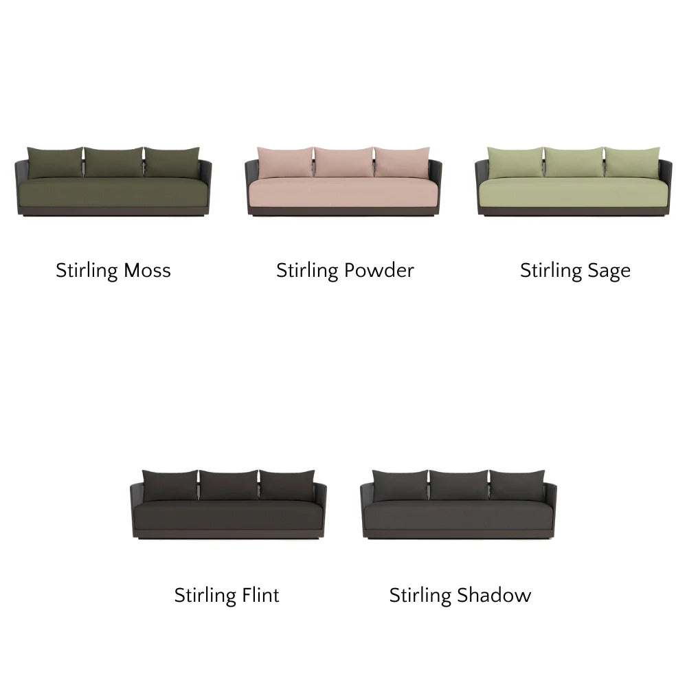 Antigua Outdoor 3-Seat Sofa Set - Waterproof Patio Furniture for Garden, Backyard, Poolside - Comfortable All-Weather Wicker Sectional Couch with Cushions